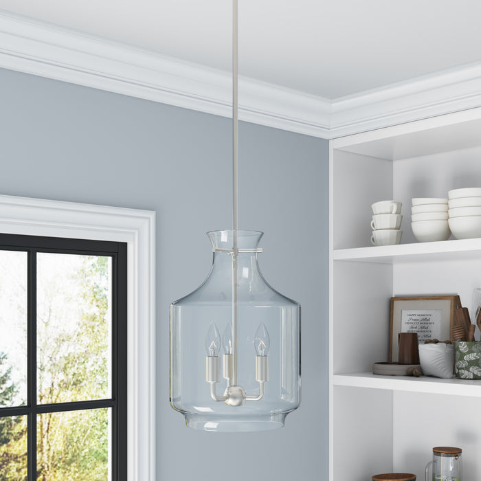 15.5'' Mahannah Brushed Nickel 3 Light Pendant
