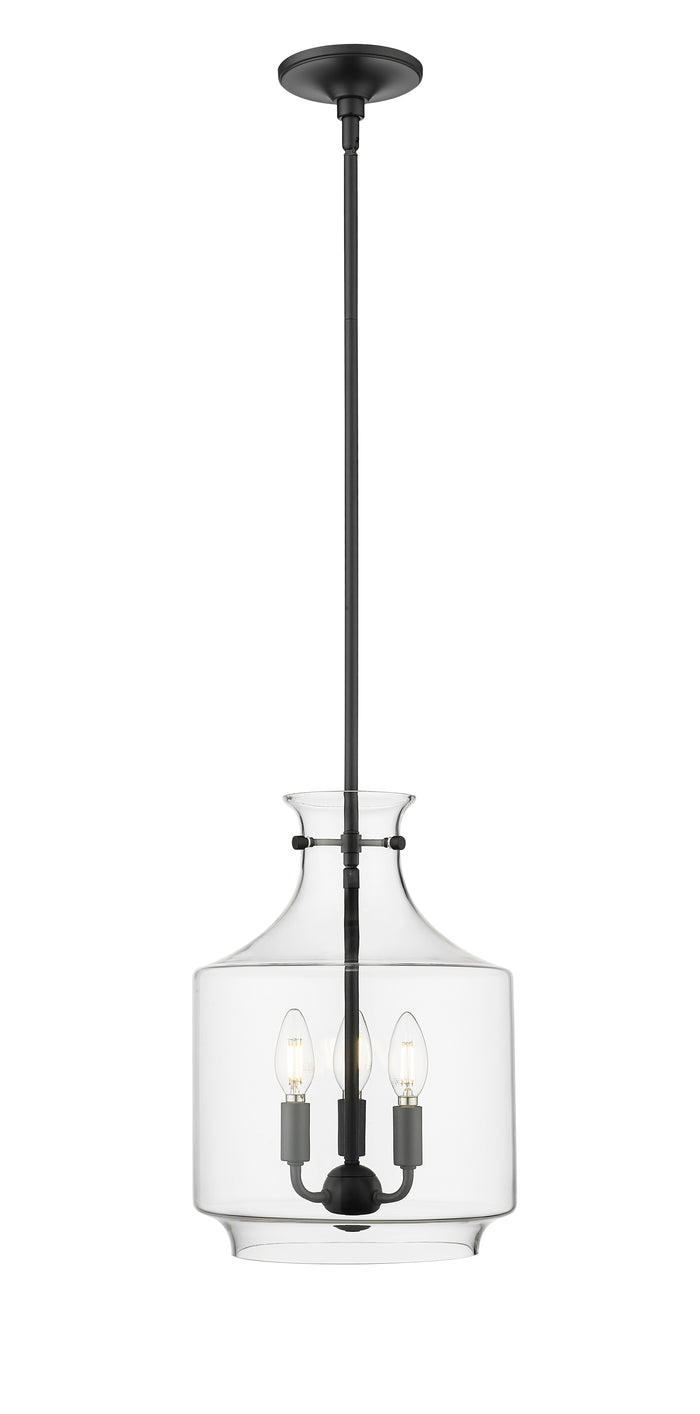 15.5'' Mahannah Matte Black 3 Light Pendant
