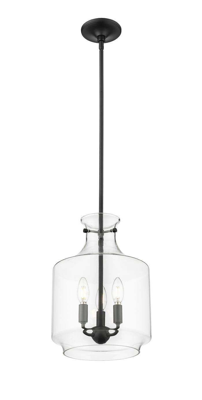 15.5'' Mahannah Matte Black 3 Light Pendant