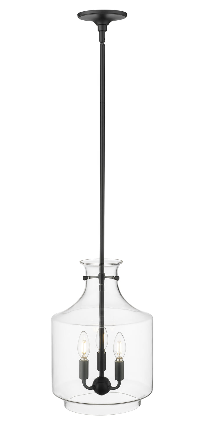 15.5'' Mahannah Matte Black 3 Light Pendant