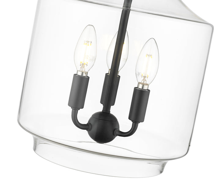15.5'' Mahannah Matte Black 3 Light Pendant