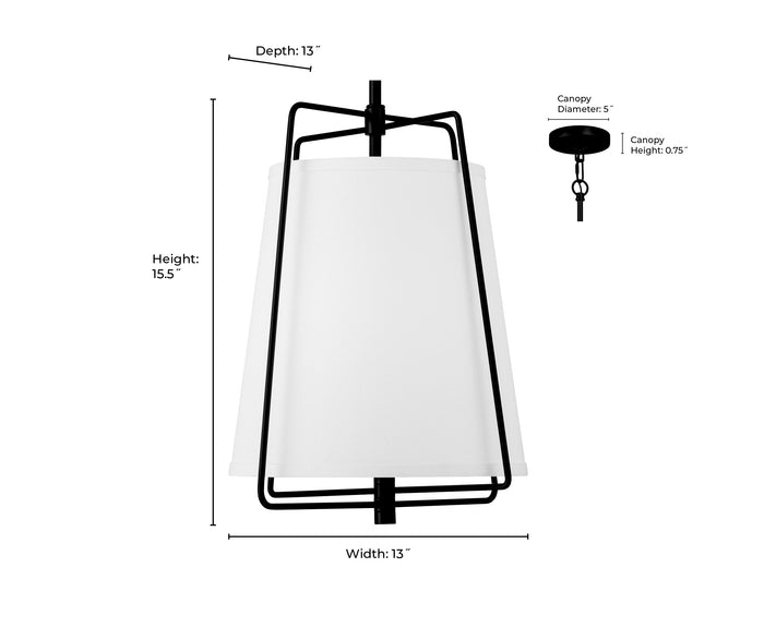 15.5'' Vellinor Matte Black 1 Light Pendant