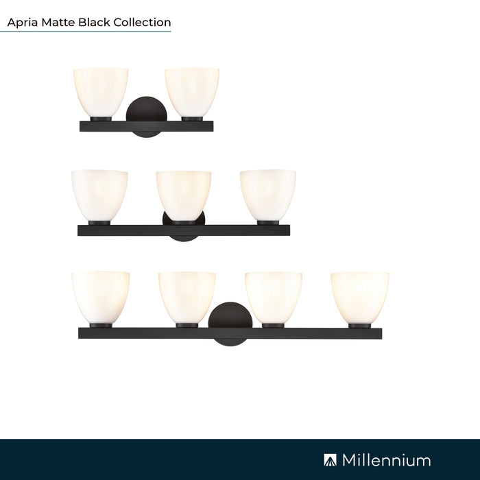 15.75'' Apria Matte Black 2 Light Bath Vanity