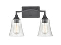15.75'' Caily Matte Black 2 Light Bath Vanity