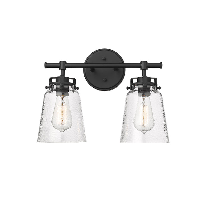 15.9'' Amberose Matte Black 2 Light Bath Vanity
