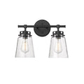 15.9'' Amberose Matte Black 2 Light Bath Vanity