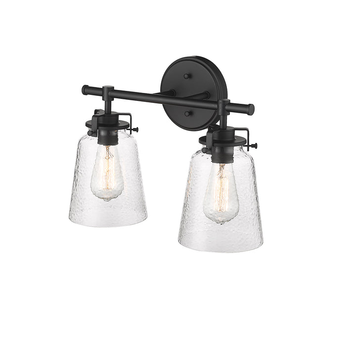 15.9'' Amberose Matte Black 2 Light Bath Vanity