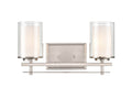 16'' Huderson Brushed Nickel 2 Light Bath Vanity