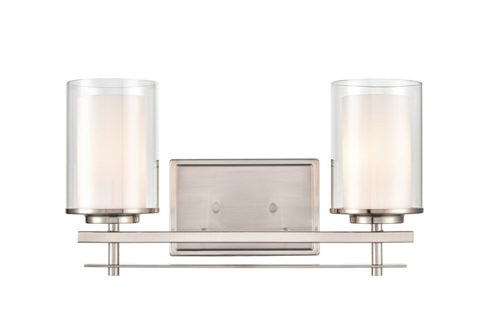 16'' Huderson Brushed Nickel 2 Light Bath Vanity
