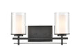 16'' Huderson Matte Black 2 Light Bath Vanity
