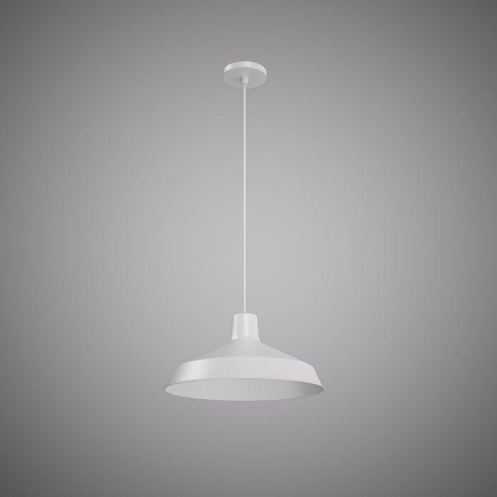 Matte White 16" Dome Pendant Light  Dimmable
