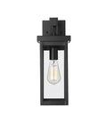 16-inch Barkeley Powder Coated Black 1-Light Outdoor Wall Sconce with Clear Glass