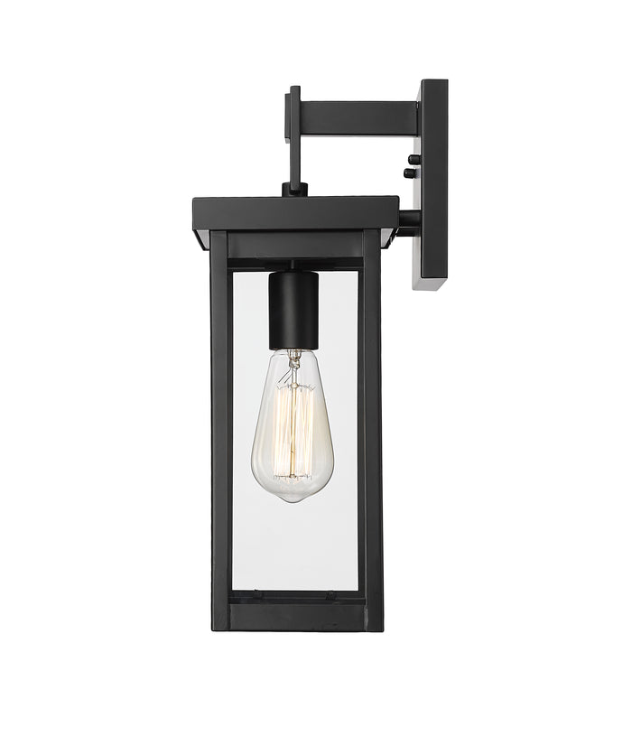 16-inch Barkeley Powder Coated Black 1-Light Outdoor Wall Sconce with Clear Glass