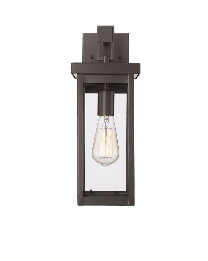16-inch Barkeley Powder Coated Bronze 1-Light Outdoor Wall Sconce with Clear Glass