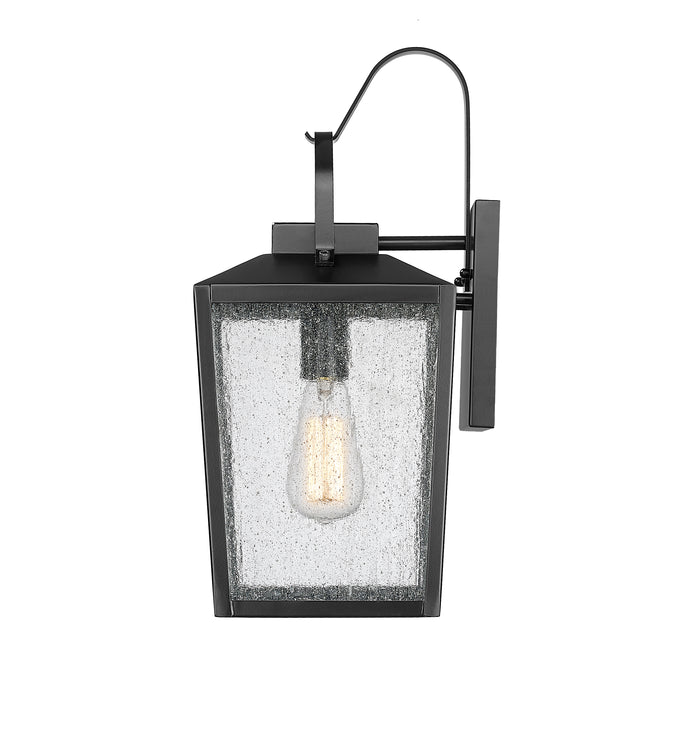 16-inch Devens Powder Coated Black 1-Light Outdoor Wall Sconce