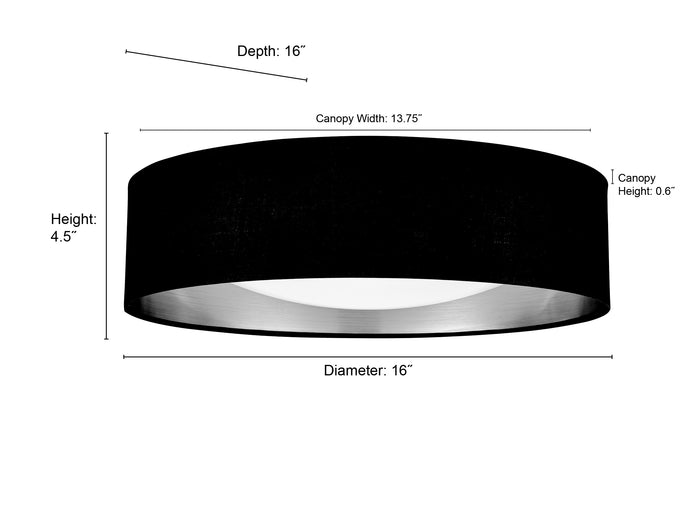 16-inch Rosata White Flush Mount Ceiling Light