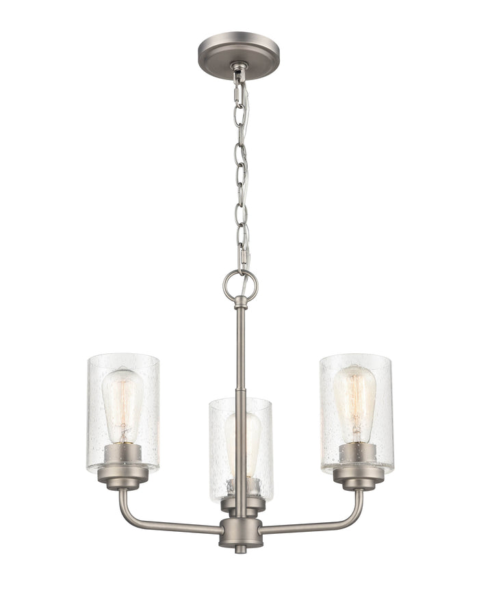 16'' Moven Satin Nickel 3 Light Chandelier