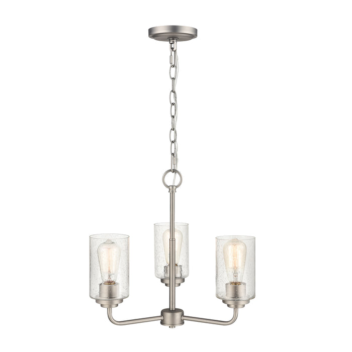 16'' Moven Satin Nickel 3 Light Chandelier