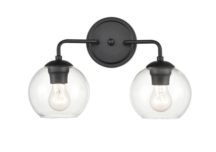 16'' Solmer Matte Black 2 Light Bath Vanity