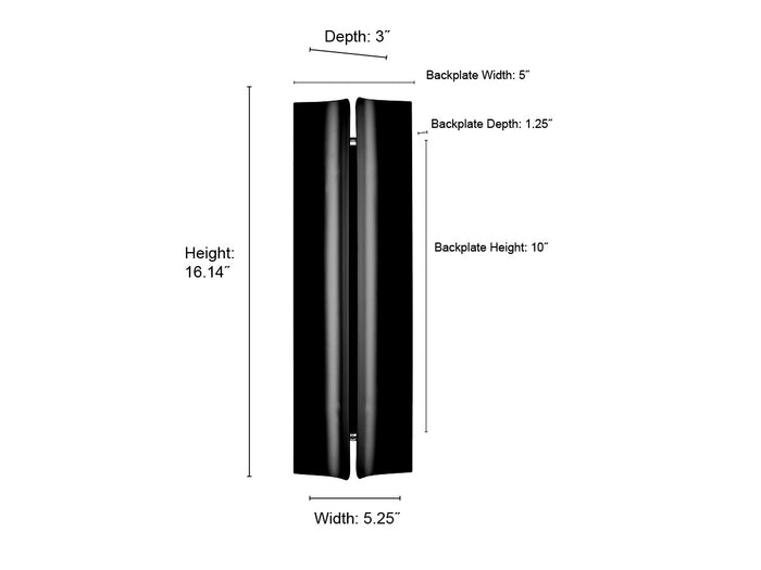 16.14-inch Powder Coated Black Outdoor Wall Sconce