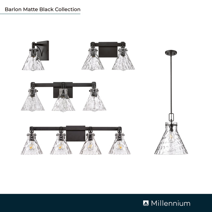 16.25'' Barlon Matte Black 2 Light Bath Vanity