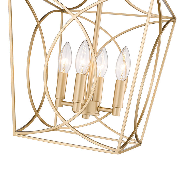 16.3'' Tracy Painted Modern Gold 4 Light Pendant