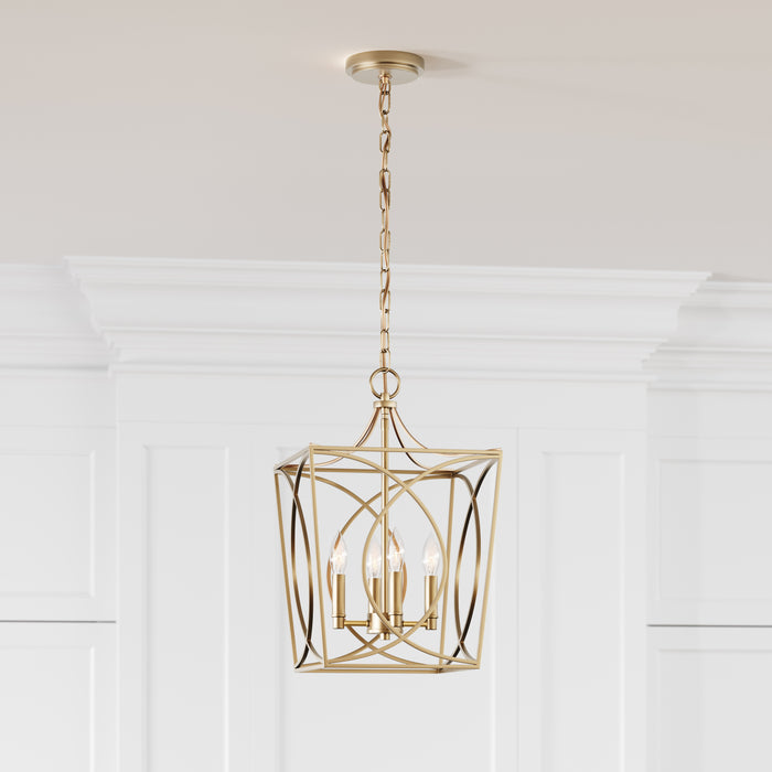 16.3'' Tracy Painted Modern Gold 4 Light Pendant