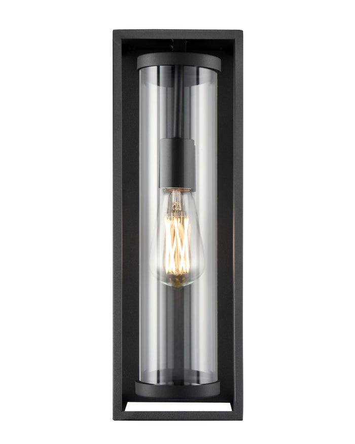 16.5-inch Caleb Textured Black 1-Light Outdoor Wall Sconce
