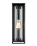 16.5-inch Caleb Textured Black 1-Light Outdoor Wall Sconce