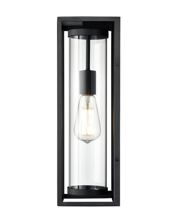 16.5-inch Caleb Textured Black 1-Light Outdoor Wall Sconce