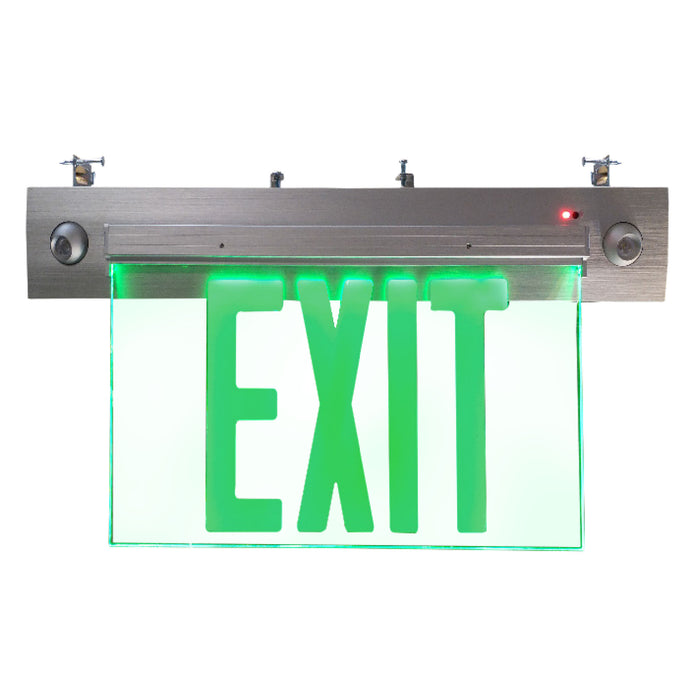 16.75-inch Green Exit and Emergency Combo Light with 4.6W Output