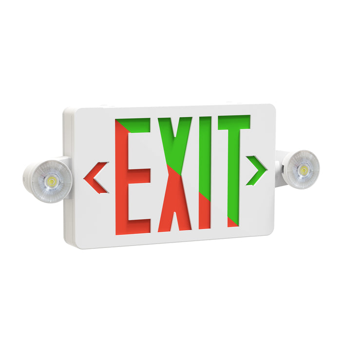16.75-inch White Exit and Emergency Combo Light