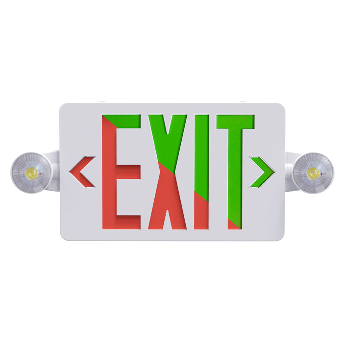 16.75-inch White Exit and Emergency Combo Light
