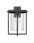 17-inch Adair Powder Coated Black 1-Light Outdoor Wall Sconce with Clear Seeded Glass