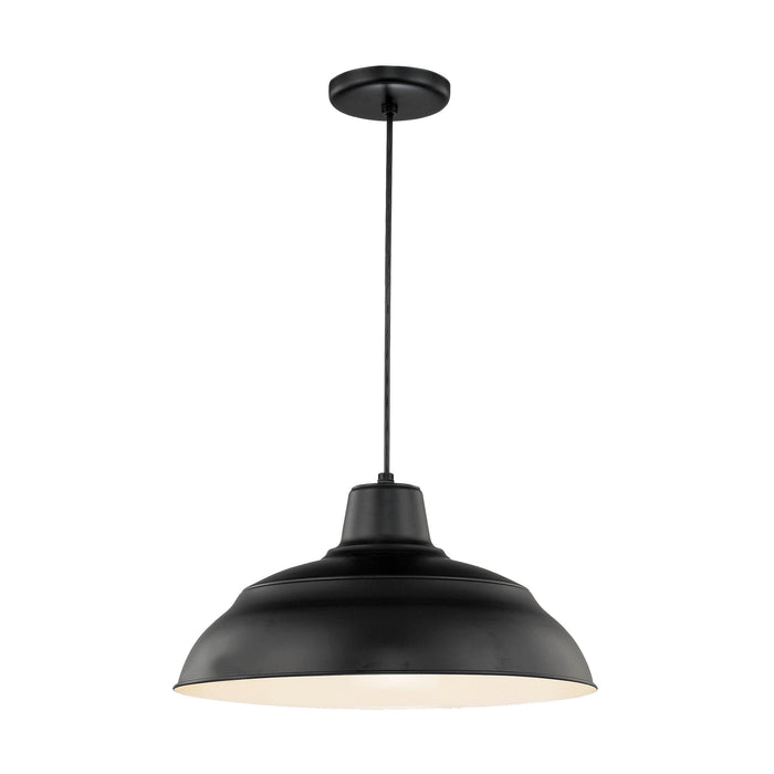 17-inch R Series Satin Black 1-Light Pendant Light