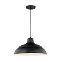 17-inch R Series Satin Black 1-Light Pendant Light