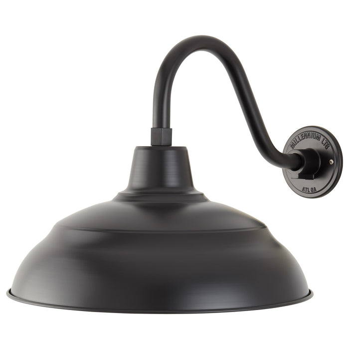17-inch R Series Satin Black Tapered Warehouse Shade