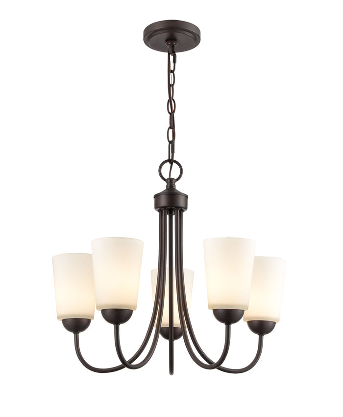 17'' Ivey Lake Rubbed Bronze 5 Light Chandelier