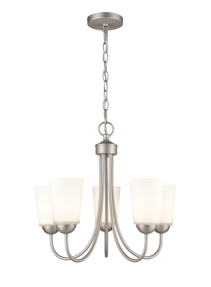 17'' Ivey Lake Satin Nickel 5 Light Chandelier