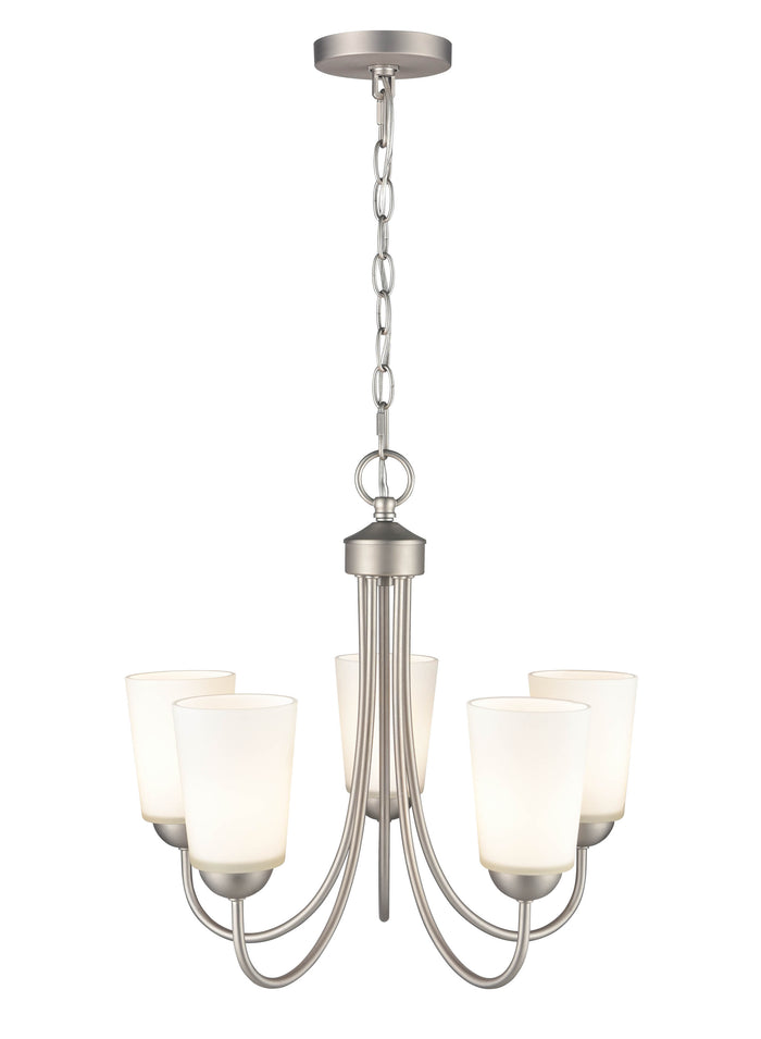 17'' Ivey Lake Satin Nickel 5 Light Chandelier