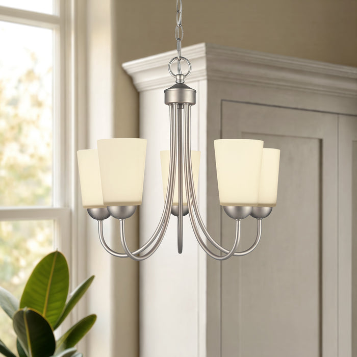 17'' Ivey Lake Satin Nickel 5 Light Chandelier