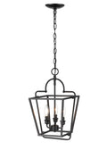17''  Matte Black 3 Light Pendant