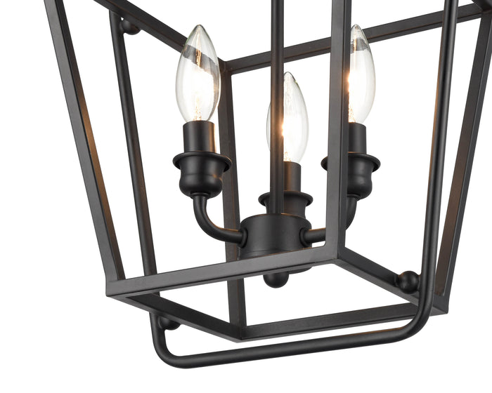 17''  Matte Black 3 Light Pendant