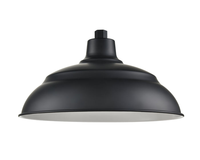 17'' Satin Black Aluminum R Series Aluminum Warehouse Shade