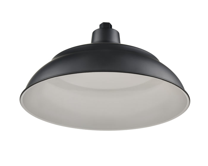 17'' Satin Black Aluminum R Series Aluminum Warehouse Shade