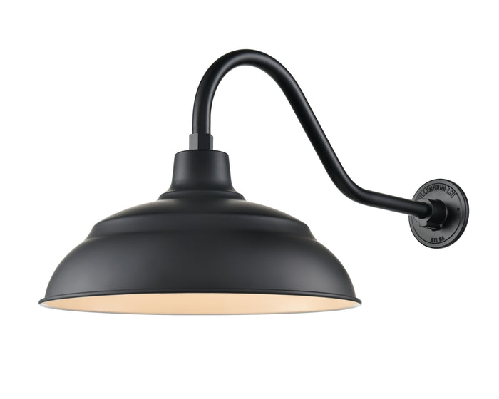 17'' Satin Black Aluminum R Series Aluminum Warehouse Shade