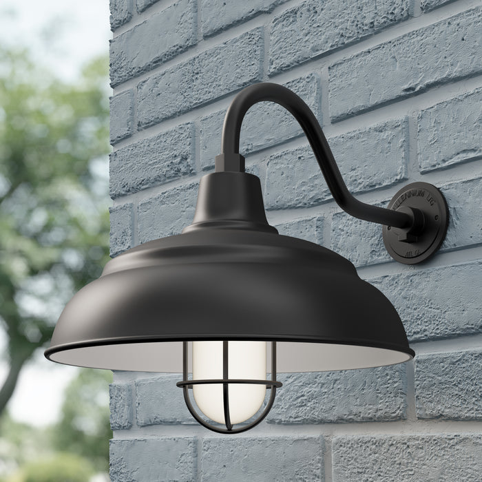 17'' Satin Black Aluminum R Series Aluminum Warehouse Shade
