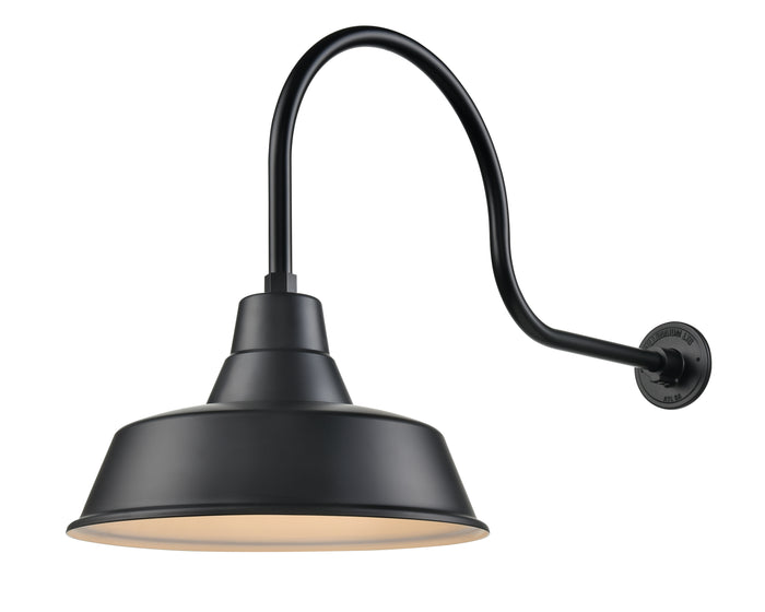 17'' Satin Black Aluminum R Series Classic Warehouse Shade