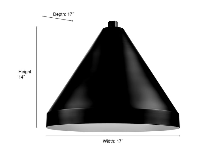 17'' Satin Black Aluminum R Series Cone Shade