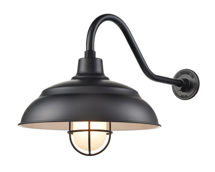 17'' Satin Black Aluminum R Series Warehouse Shade